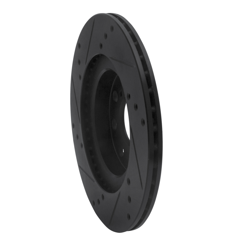 Toyota MR2 Spyder Brake Rotor (1) - Rear Right - R1 Concepts - Drilled & Slotted - Black - `00-`05